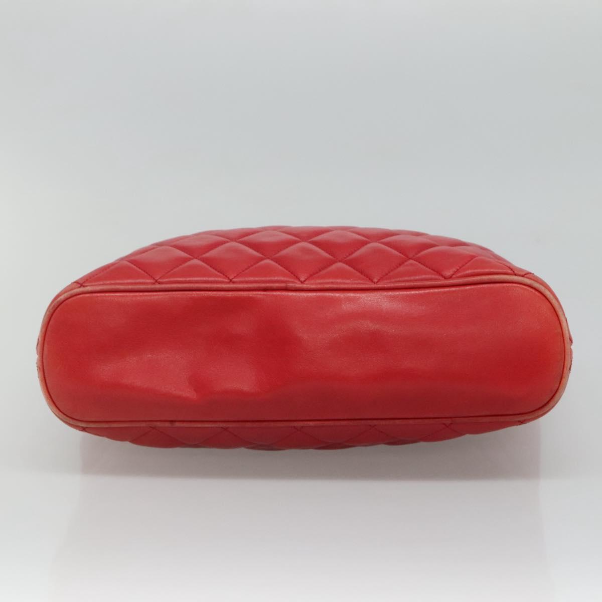 Chanel Chanel vintage cc chain leather, RED, LEATHER, Shoulder bag
