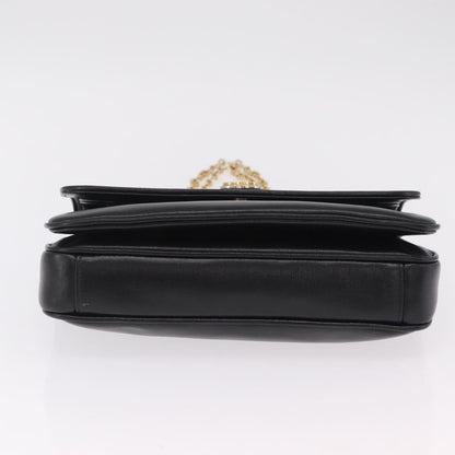 Gucci Marina Chain Flap Leather, Black, Leather, Shoulder Bag