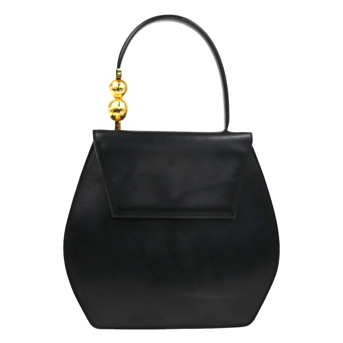 Celine Vintage Macadam Canvas, Black, Leather, Shoulder Bag