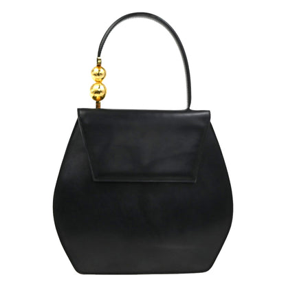 Celine Vintage Macadam Canvas, Black, Leather, Shoulder Bag