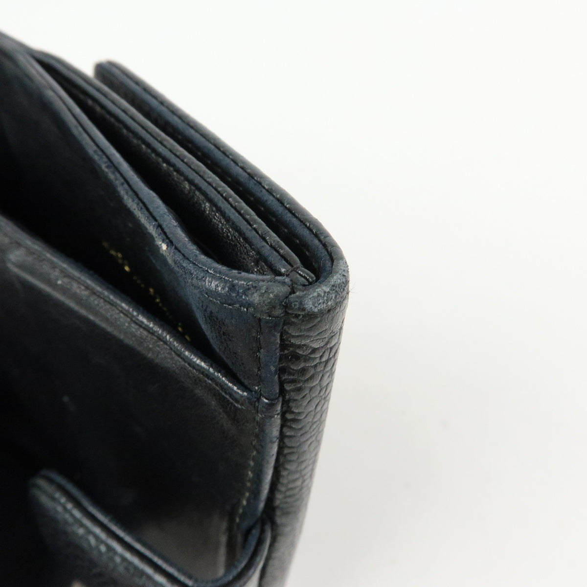 Chanel Vintage Timeless Bifold Caviar, Black, Leather, Wallet