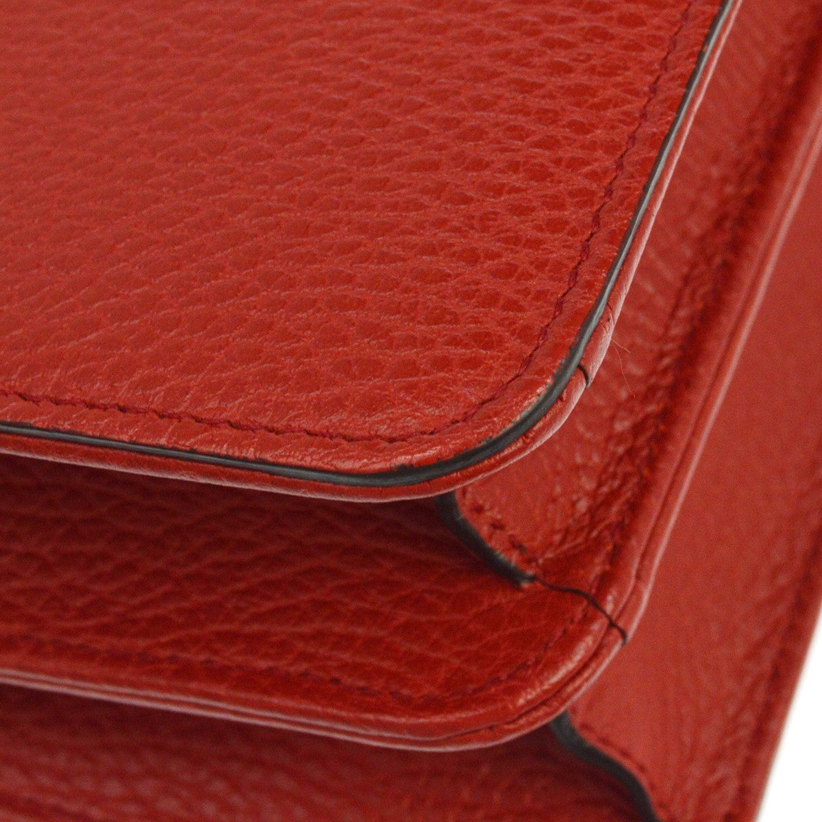 Gucci Interlocking Leather, Red, Leather, Shoulder Bag