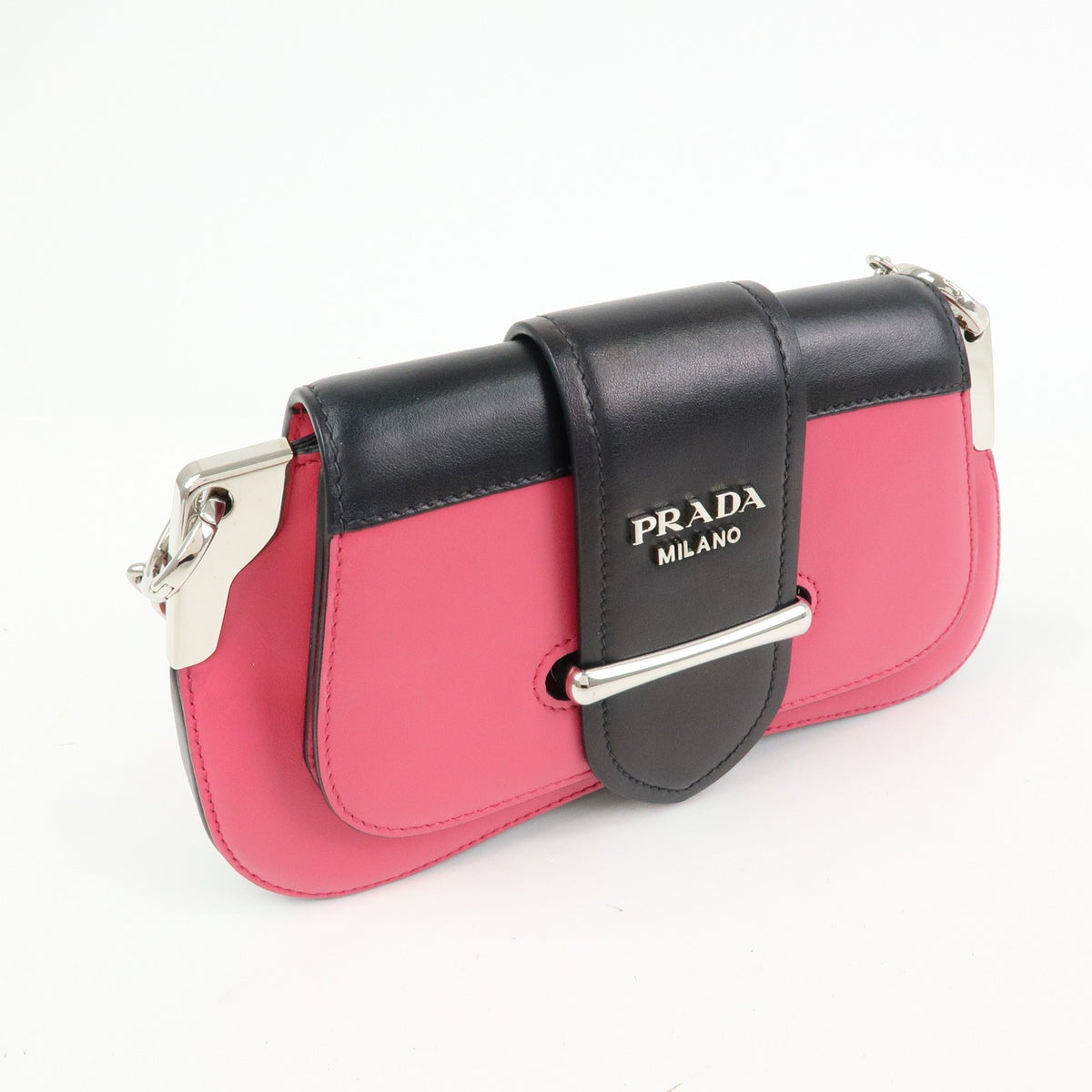 Prada Sidonie City Calf, Pink, Leather, Shoulder Bag