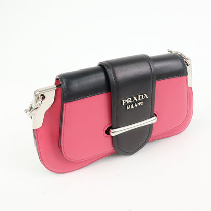 Prada Sidonie City Calf, Pink, Leather, Shoulder Bag