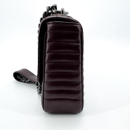 Prada Chain Flap Diagramme Quilted Leather, Burgundy, Leather, Shoulder Bag