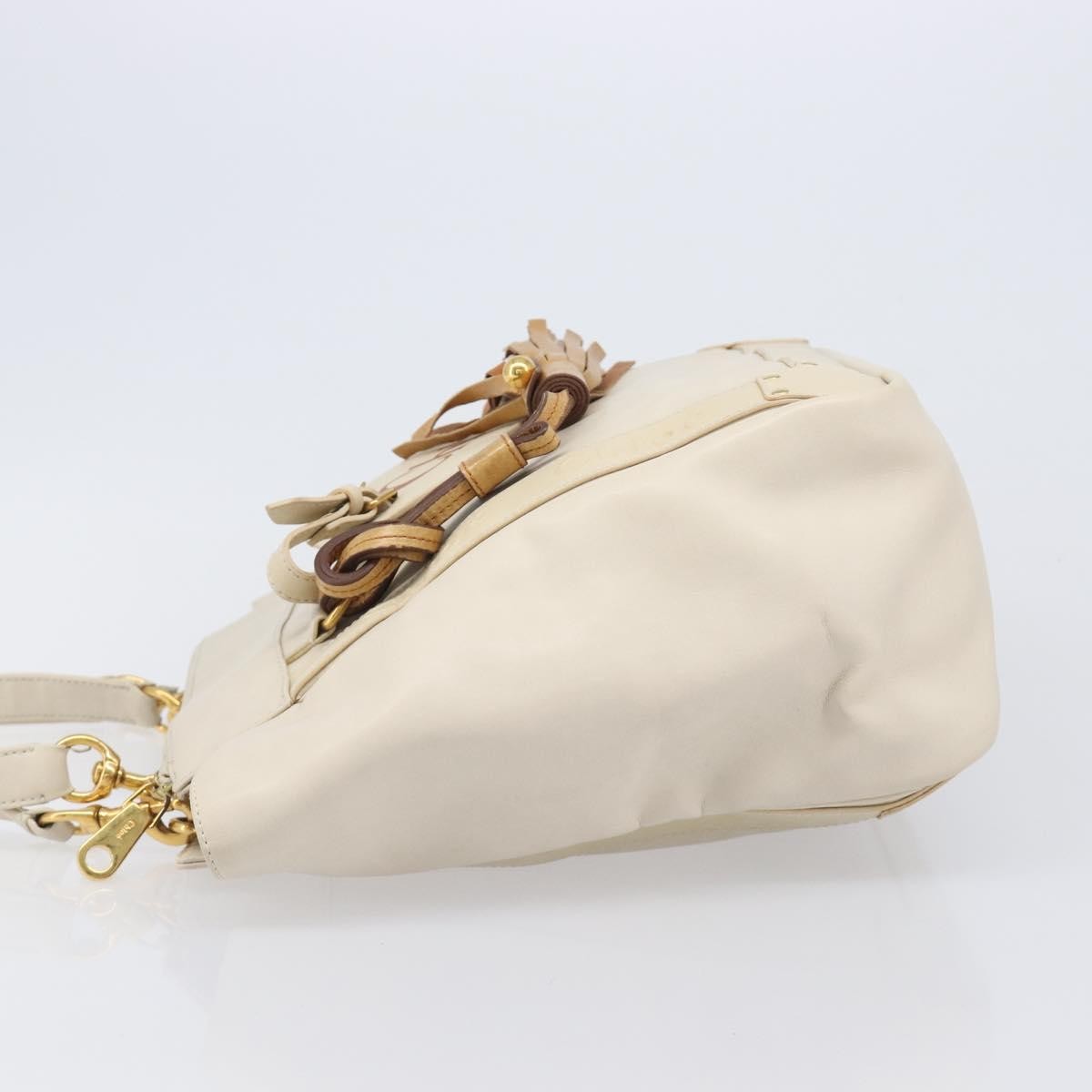 Chloe Eden Leather, White, Leather, Tote Bag