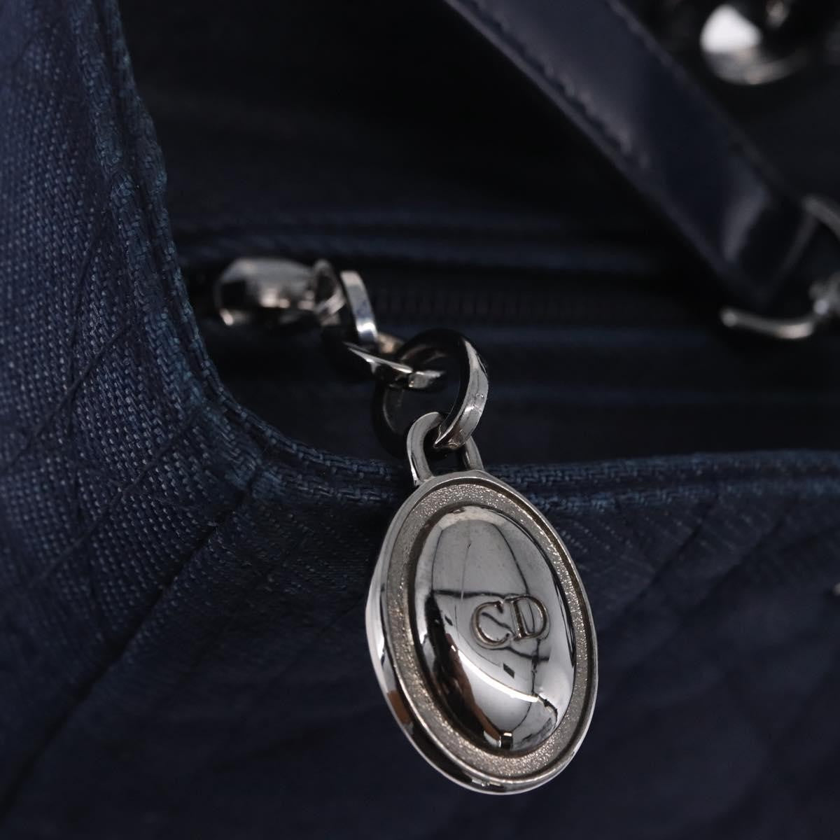 Christian Dior Lady Dior Denim, Blue, Denim, Handbag