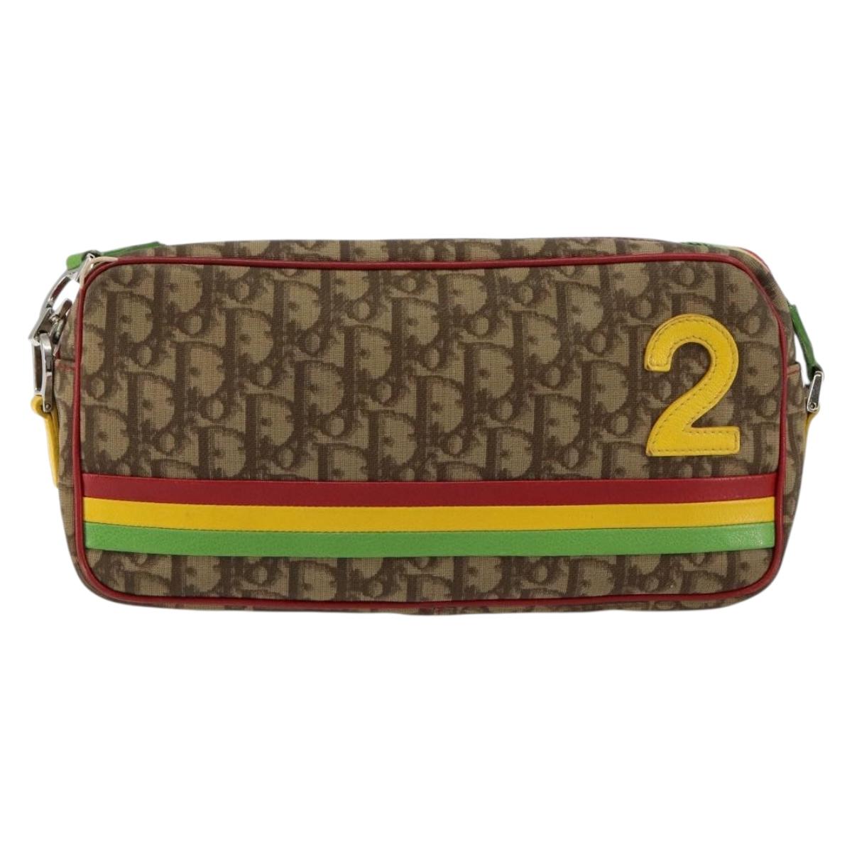 Christian Dior Vintage Rasta Crossbody Bag Diorissimo Canvas, BEIGE, CANVAS, Shoulder bag
