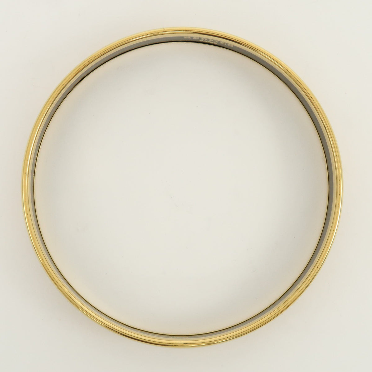 Hermes Bangle Printed Enamel, Yellow, Gold Plated, Bracelet