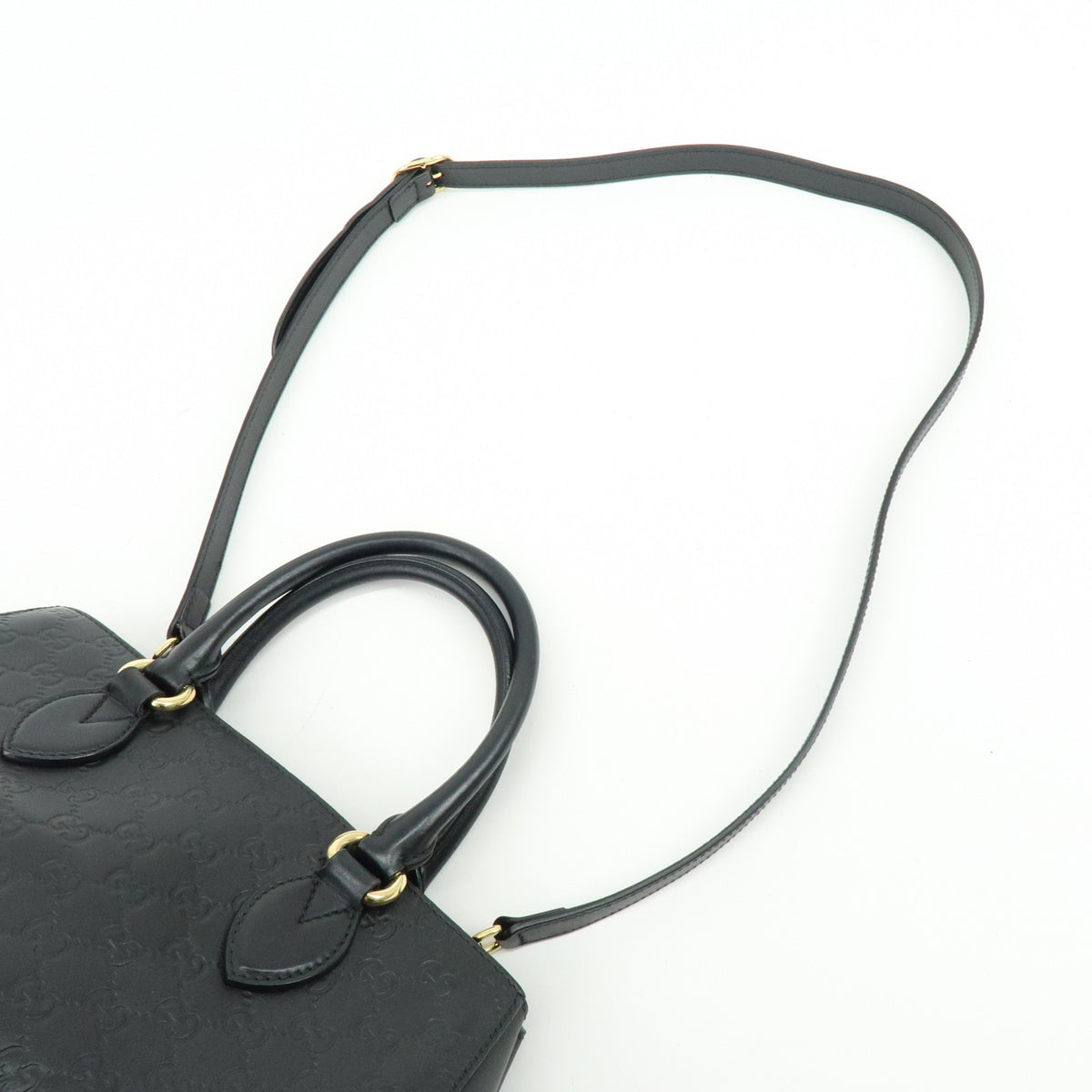 Gucci Soft Signature Convertible Top Handle Guccissima Leather, Black, Leather, Handbag