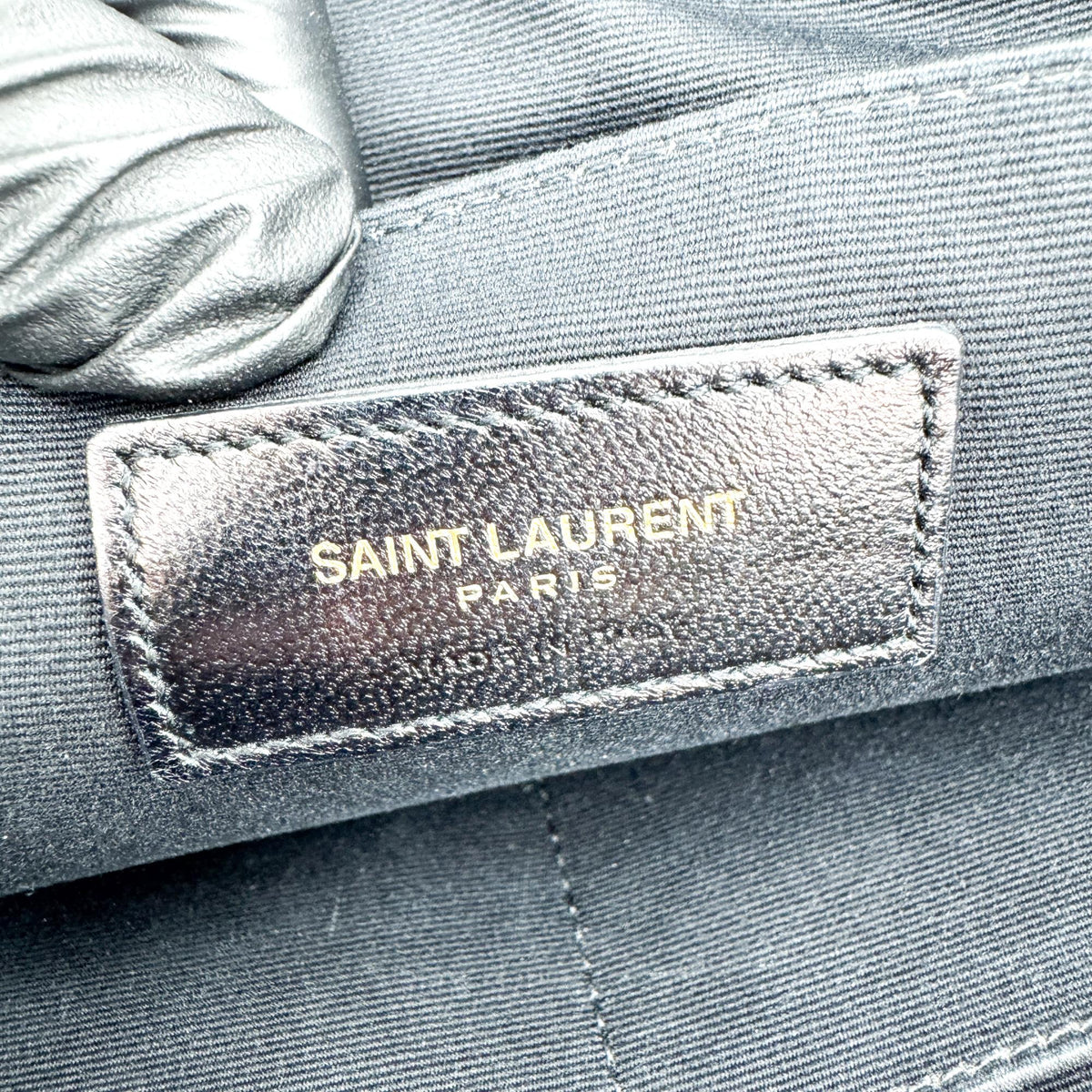 Saint Laurent Puffy Zip Patent, Black, Leather, Clutch