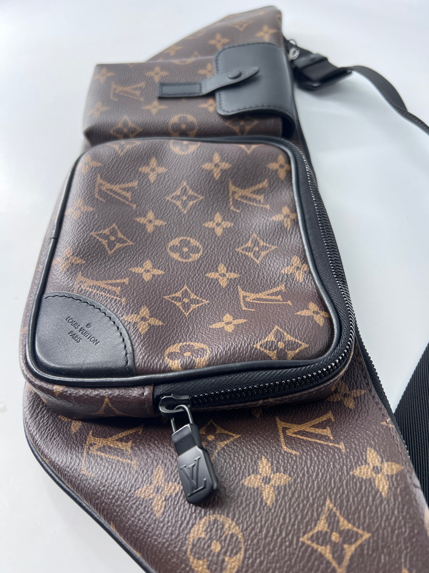 Louis Vuitton Christopher Bumbag Macassar Monogram Canvas, BROWN, CANVAS, Travel bag