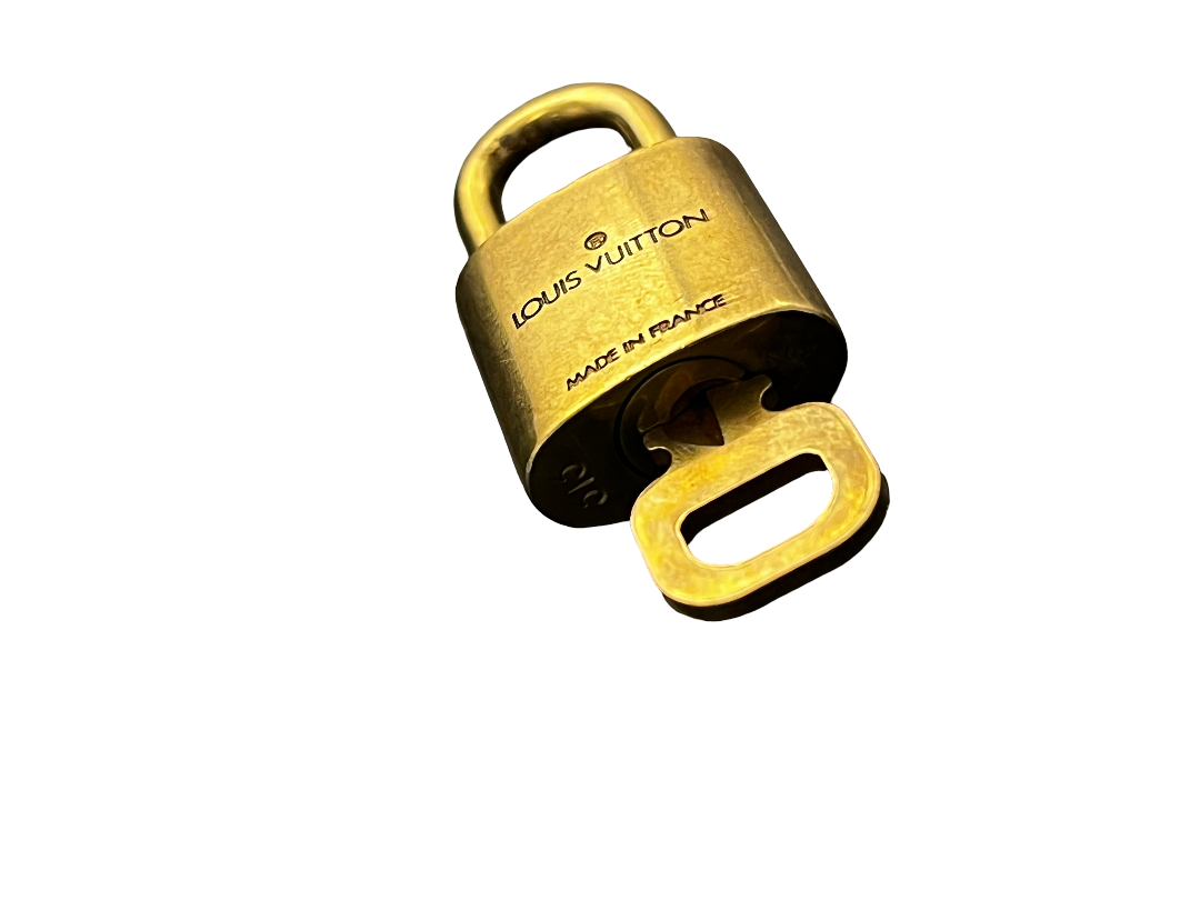 Louis Vuitton Padlock and Key Logo Metal, Gold, Metal, Charm