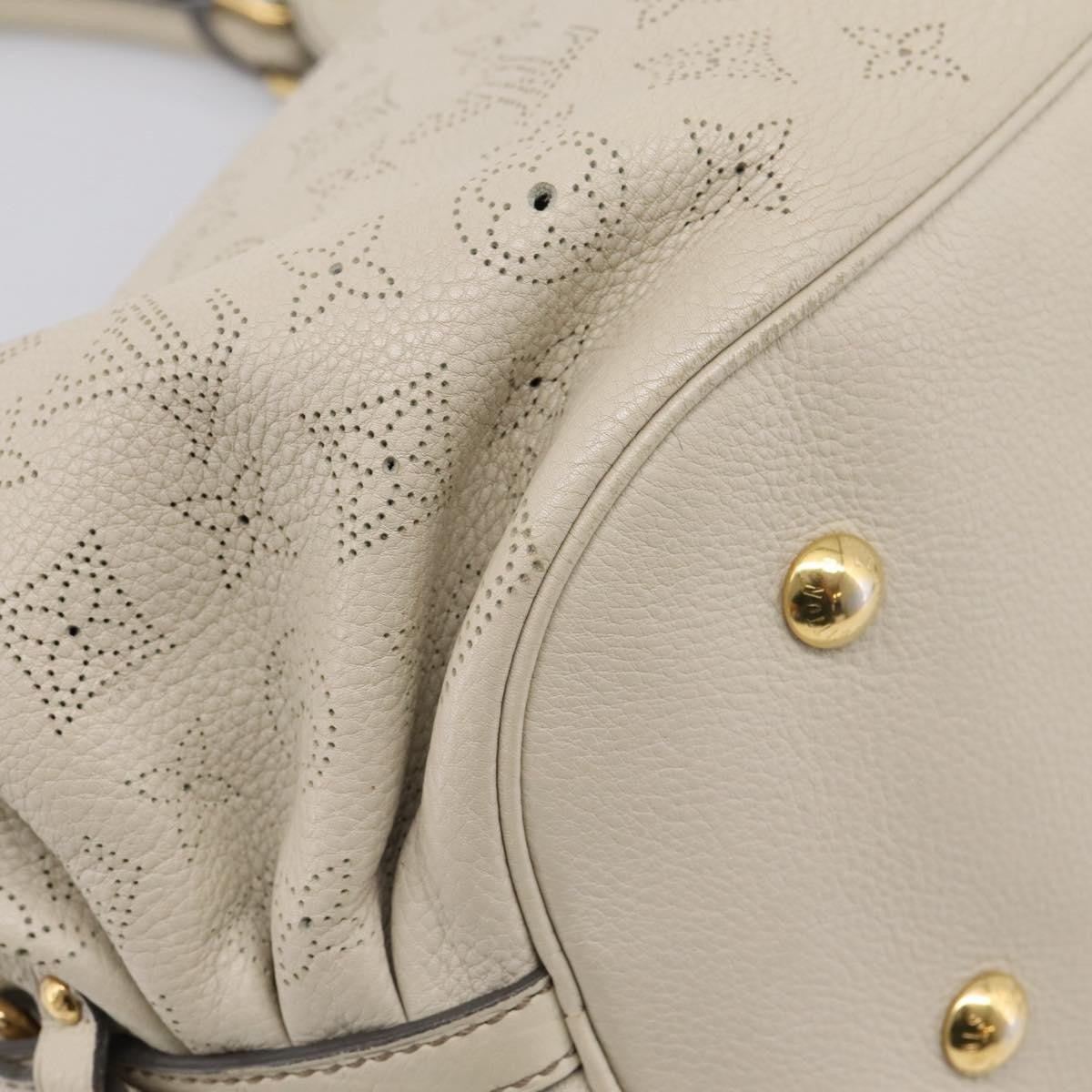 Louis Vuitton L Hobo Mahina Leather, Beige, Leather, Shoulder Bag
