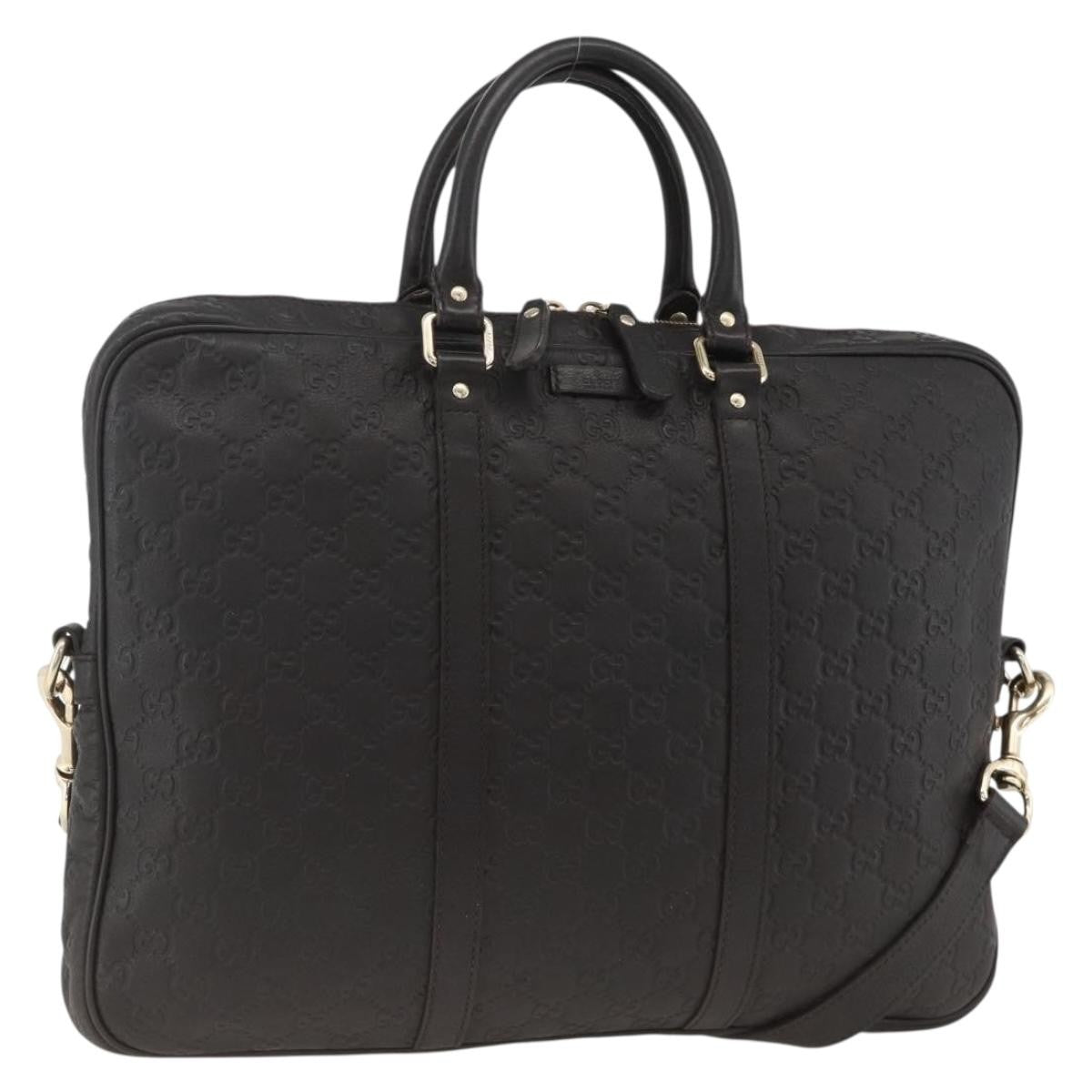 Gucci Convertible Guccissima Leather, Black, Leather, Briefcase