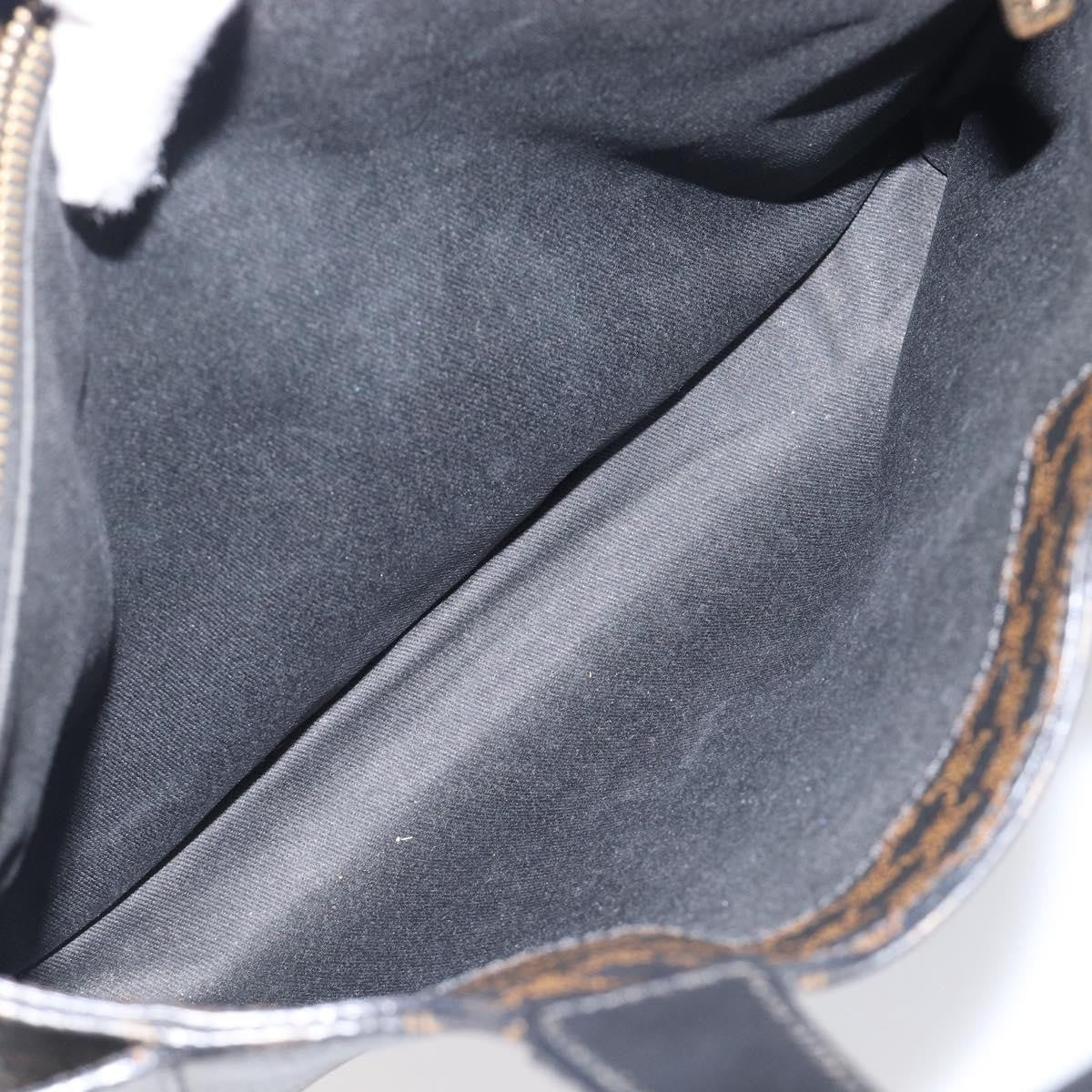 Celine Vintage Macadam Canvas and Leather, Black, Canvas, Handbag