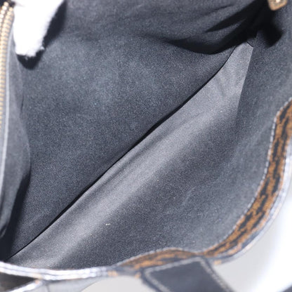 Celine Vintage Macadam Canvas and Leather, Black, Canvas, Handbag