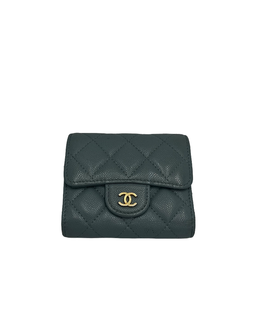 Chanel Coco Boy Flap Wallet Quilted Aged Calfskin, Black, Calfskin, Wallet