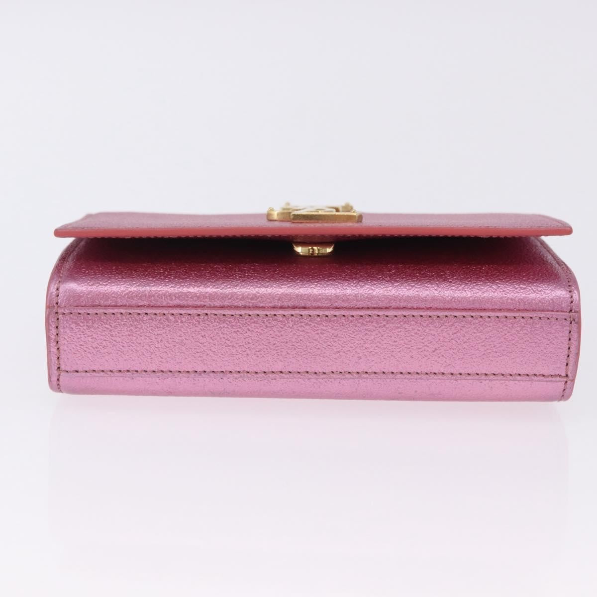 Saint Laurent Classic Monogram Metallic Leather, Pink, Leather, Crossbody Bag