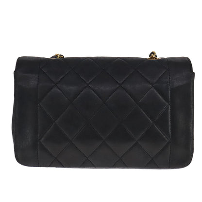 Chanel Vintage Diana Flap Bag Quilted Lambskin, BLACK, LEATHER, Shoulder bag