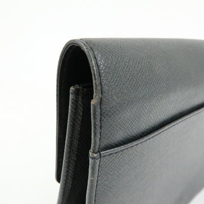 Louis Vuitton Selenga Pochette Taiga Leather, Black, Leather, Clutch