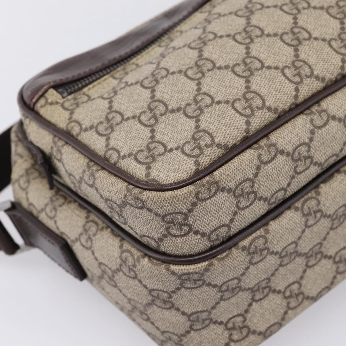 Gucci Front Zip Pocket Messenger GG Coated Canvas, Beige, Canvas, Shoulder Bag