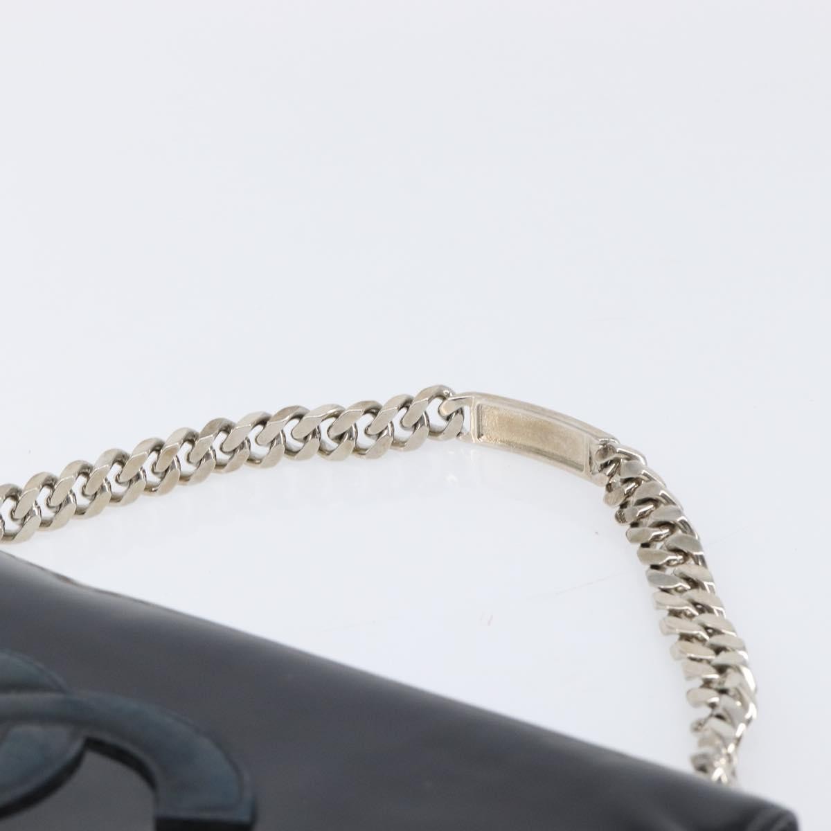 Chanel Chain Handle Leather, Black, Patent Leather, Tote Bag