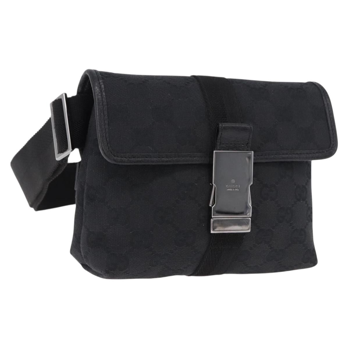 Gucci Buckle Waist GG Canvas and leather, Black, Canvas, Clutch