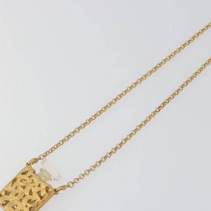 Chanel CC No.5 Perfume Bottle Pendant Metal with Crystals, Gold, Metal, Necklace