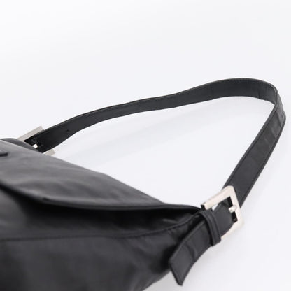 Fendi Mamma Baguette Zucca Jacquard Velvet, Black, Leather, Shoulder Bag