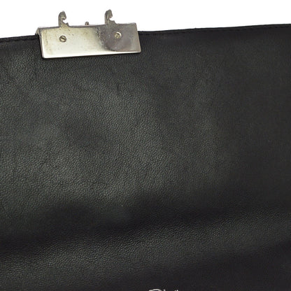 Christian Dior black cannage Leather, Black, Leather, Shoulder Bag