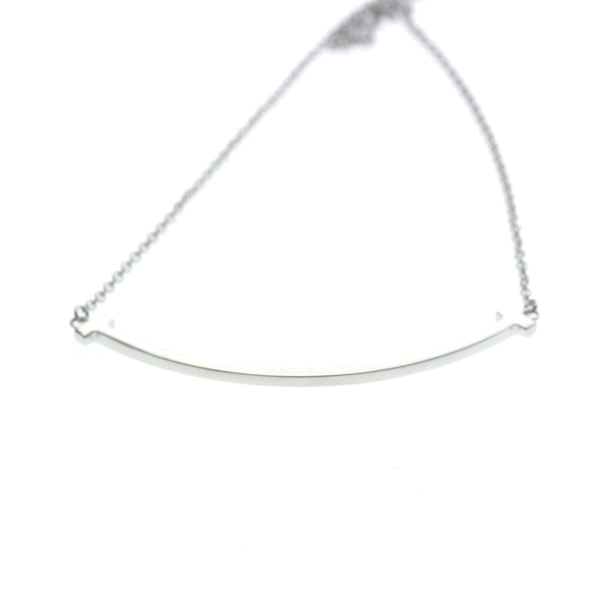 Tiffany & Co. T Smile Pendant 18K White Gold, Silver, White Gold, Necklace