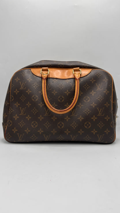 Louis Vuitton Deauville Handbag Monogram Canvas, BROWN, CANVAS, Handbag