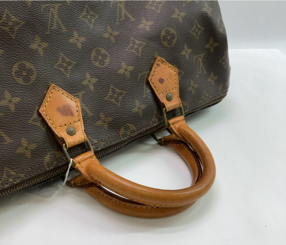 Louis Vuitton Speedy Handbag Monogram Canvas, Brown, Canvas, Handbag