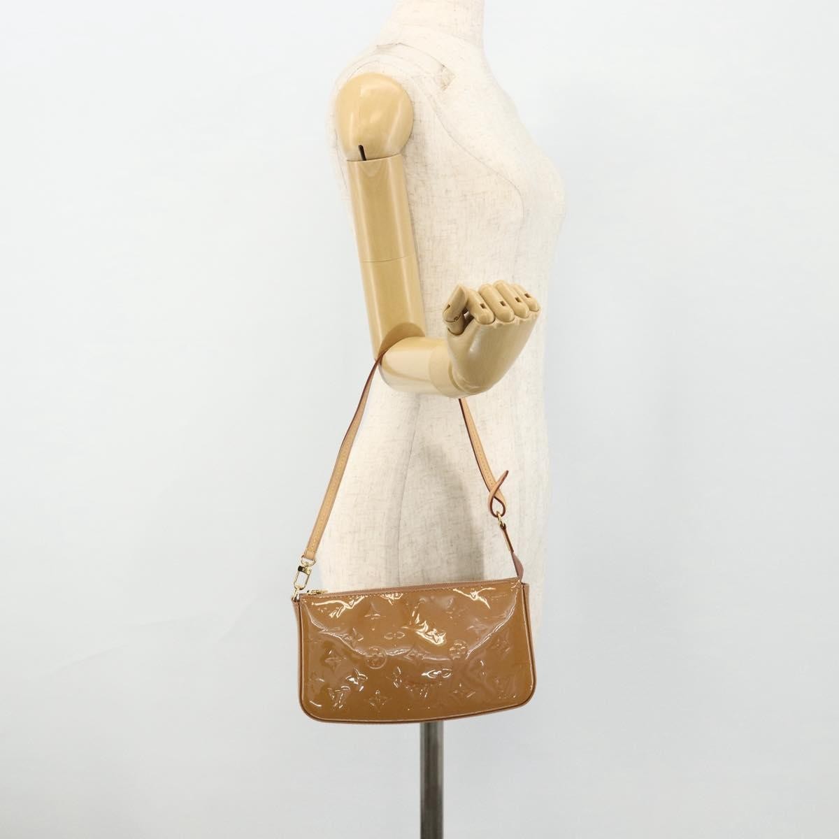 Louis Vuitton Pochette Accessoires NM Monogram Vernis, Brown, Patent Leather, Clutch