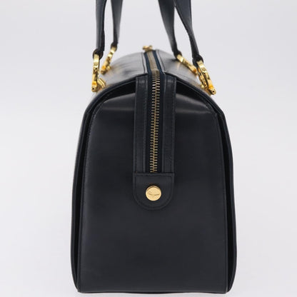 Salvatore Ferragamo Gancini Leather, Navy, Leather, Handbag