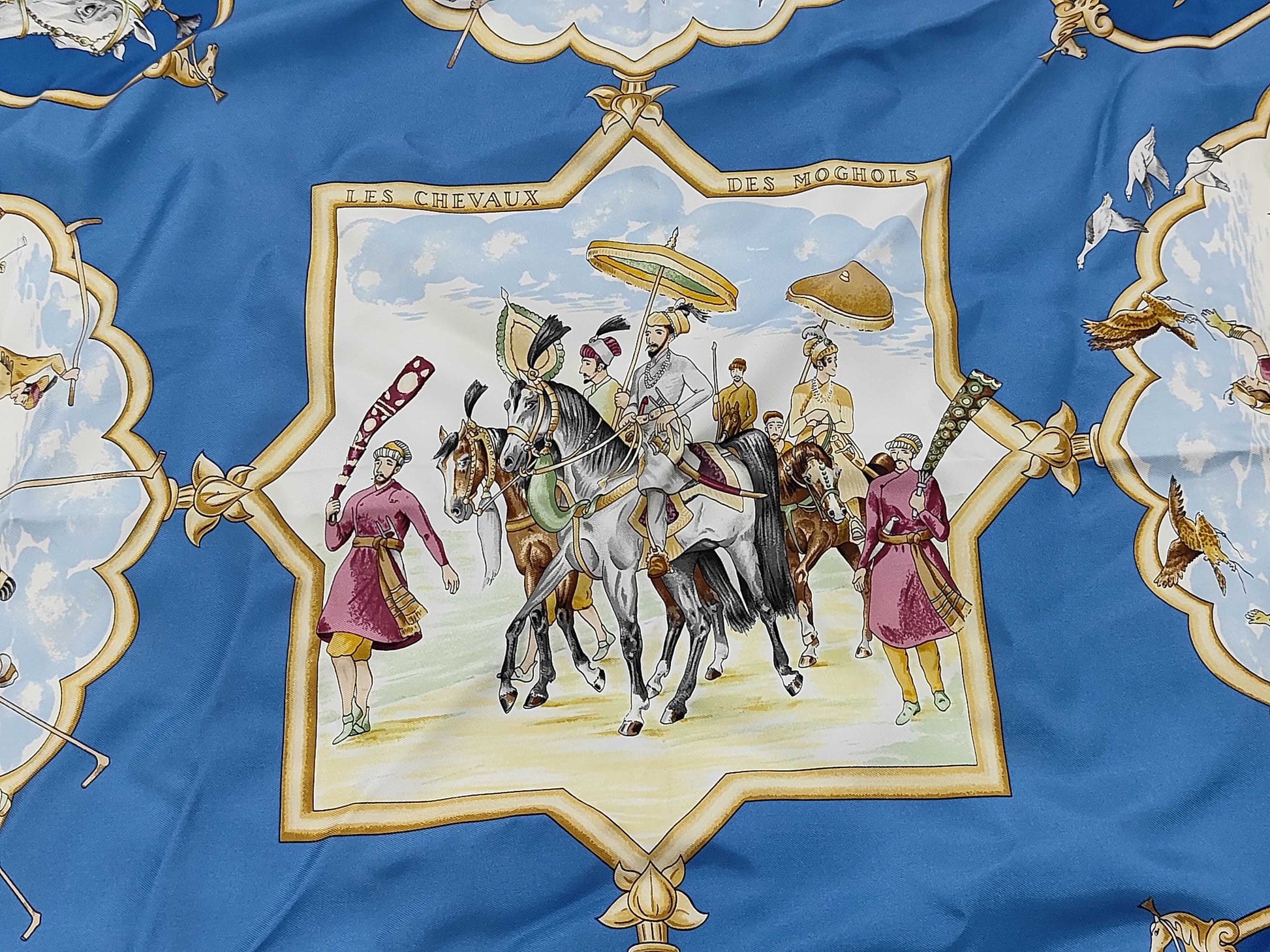 Hermes Carré 90 Silk multicolor, Blue, Silk, Scarf