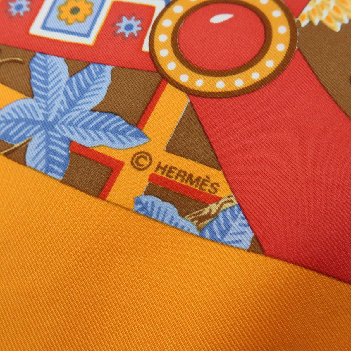 Hermes Carré 90 Silk multicolor, Orange, Silk, Scarf