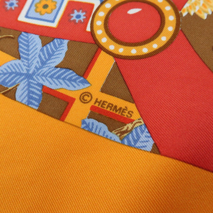 Hermes Carré 90 Silk multicolor, Orange, Silk, Scarf