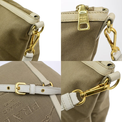 Prada Logo Convertible Shopper Canvas, Brown, Canvas, Tote Bag