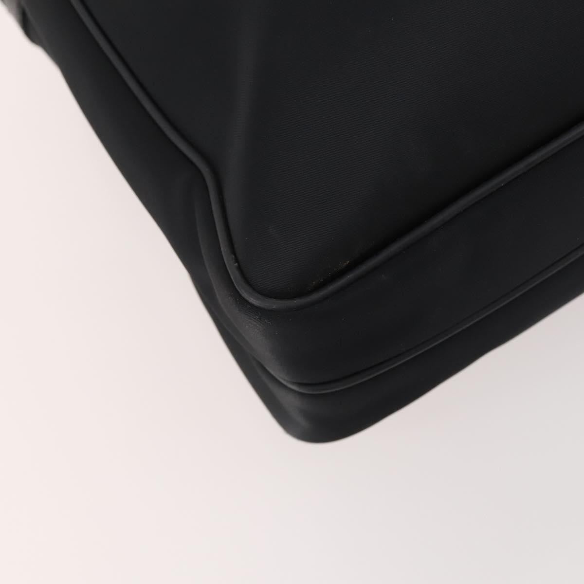 Burberry Front Zip Pocket Convertible Leather, Black, Nylon, Briefcase