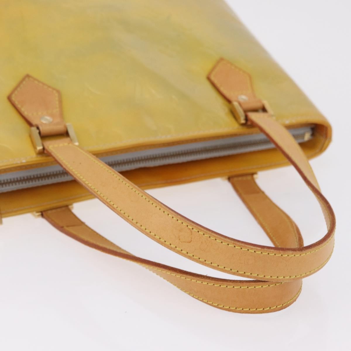 Louis Vuitton Houston Monogram Vernis, Yellow, Patent Leather, Handbag