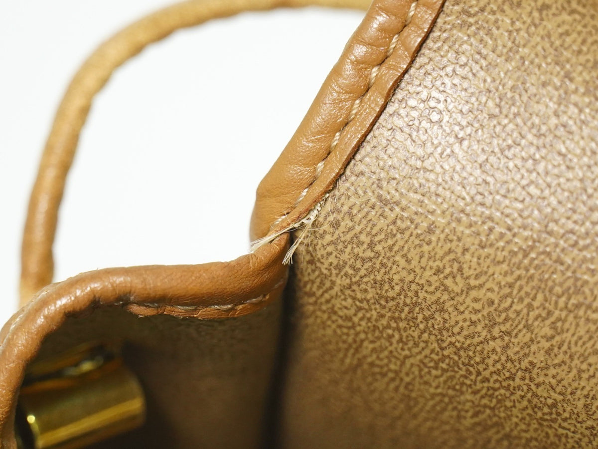 Christian Dior Vintage Honeycomb Canvas, Beige, Canvas, Shoulder Bag