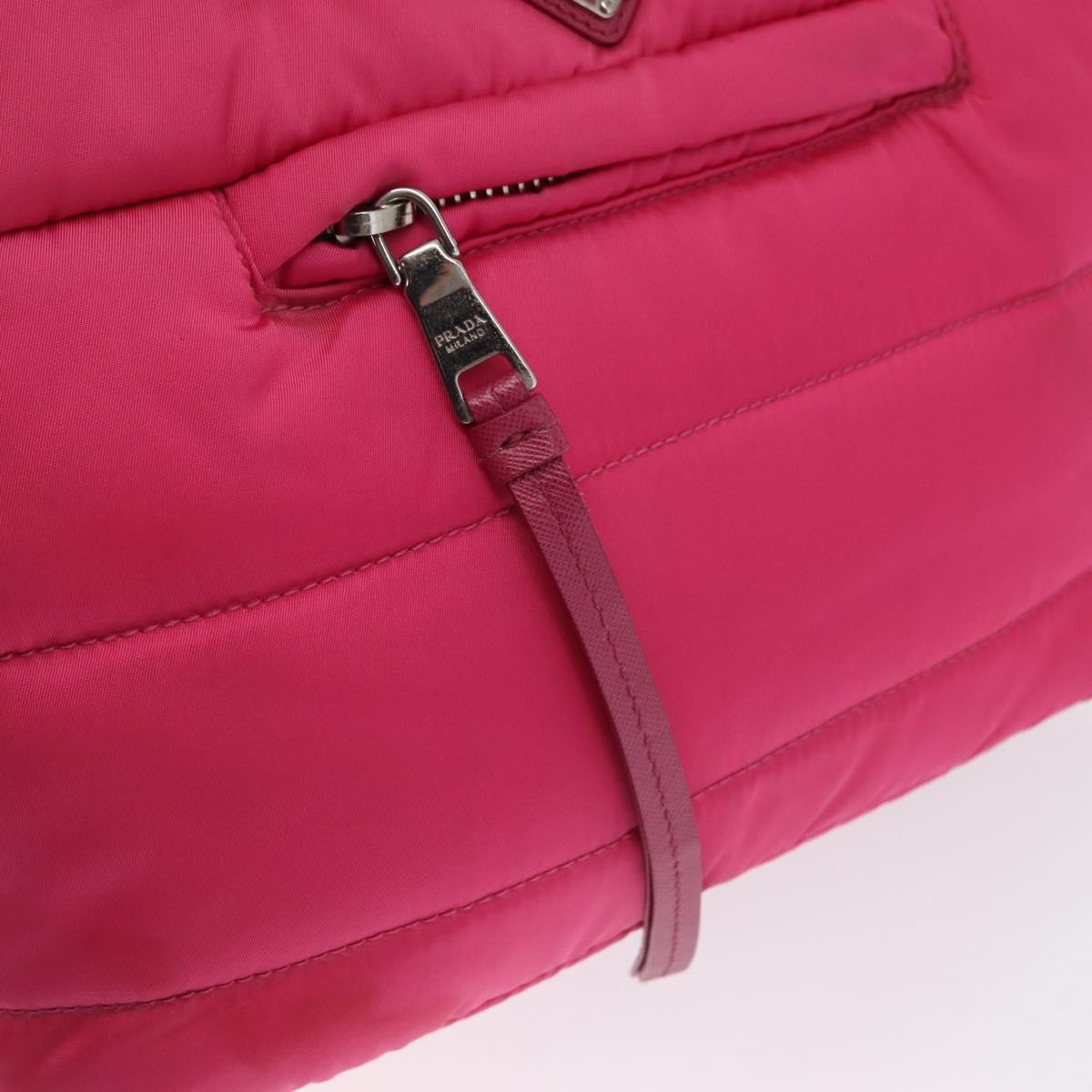 Prada Bomber Tessuto, Pink, Nylon, Tote Bag