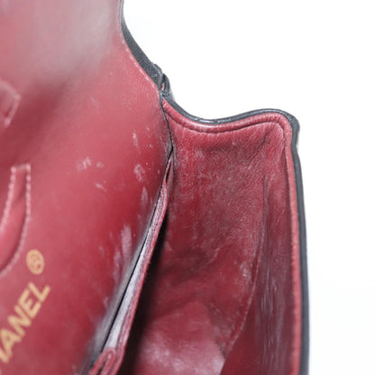 Chanel Vintage Square Classic Double Flap Bag Quilted Leather, BLACK, LEATHER, Shoulder bag