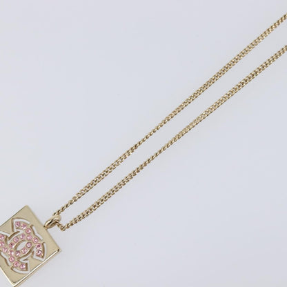 Chanel Square CC Pendant Metal, Gold, Metal, Necklace