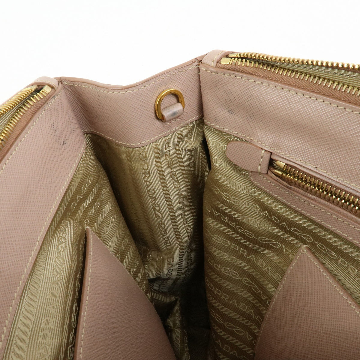 Prada Galliera Saffiano Leather with Applique, Pink, Leather, Handbag