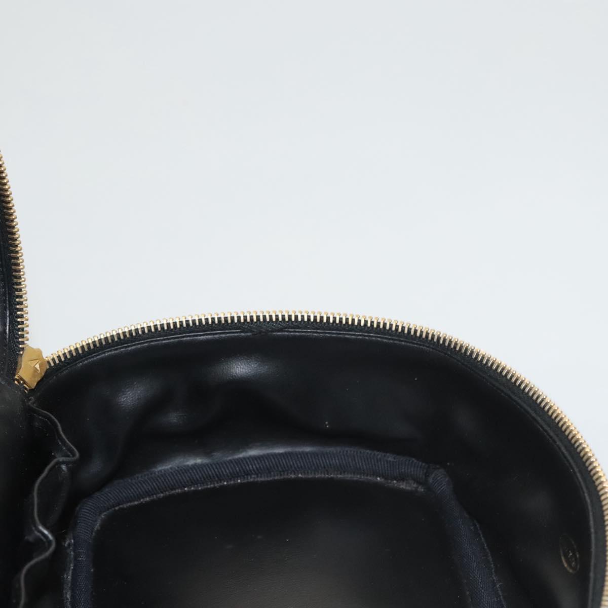 Chanel Vanity pouch Leather, BLACK, LEATHER, Handbag