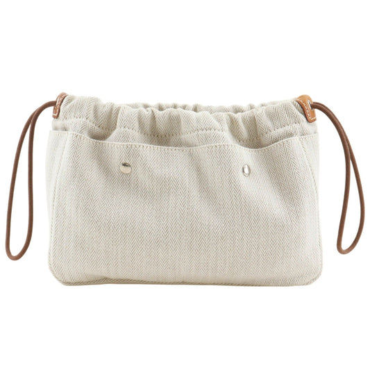 Hermes Fourbi Toile, Beige, Cotton, Clutch