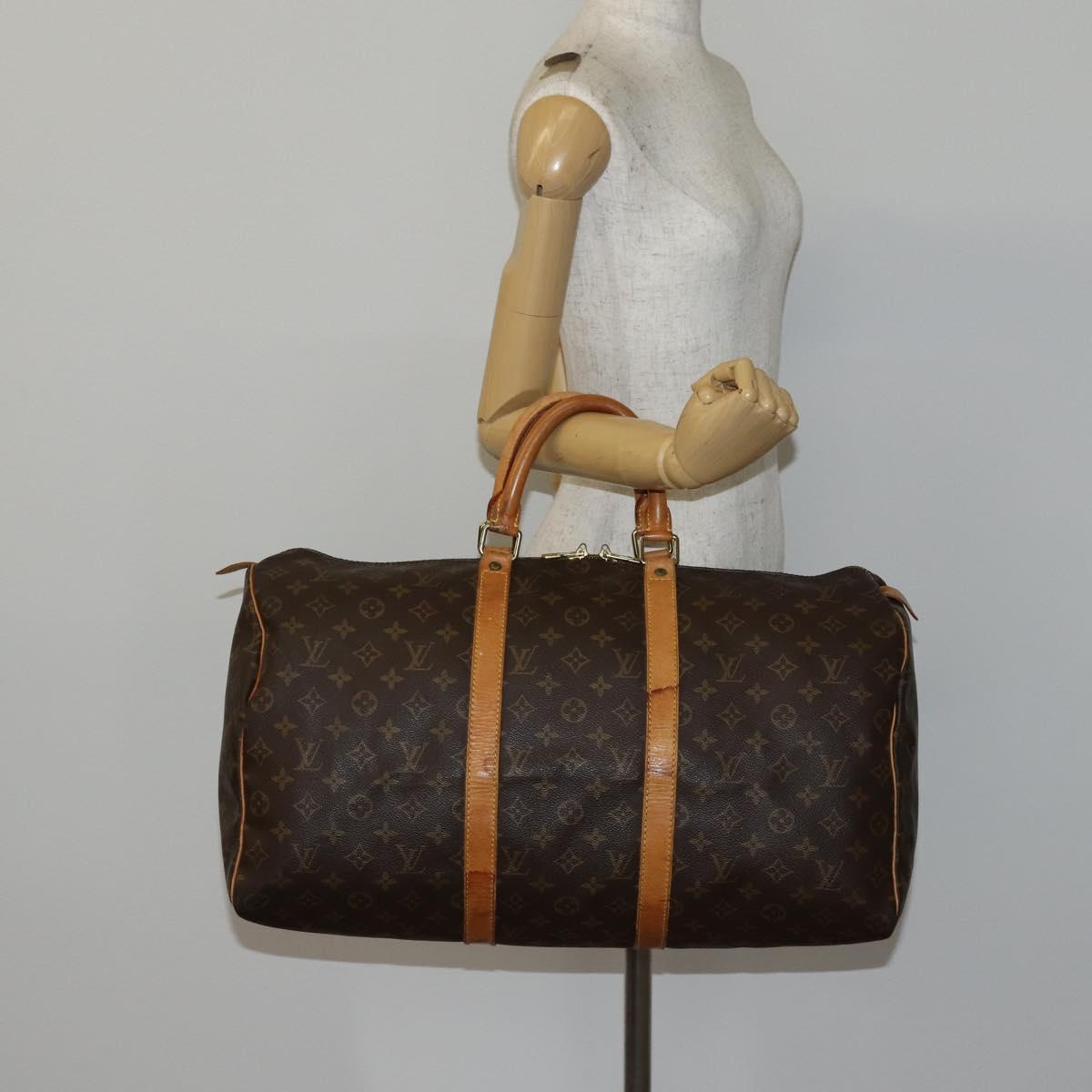 Louis Vuitton Keepall Bag Monogram Canvas, BROWN, CANVAS, Travel bag